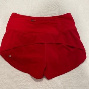 LULULEMON "Dark Red" Speed Up High-Rise Lined Short 2.5" ❤️❤️
